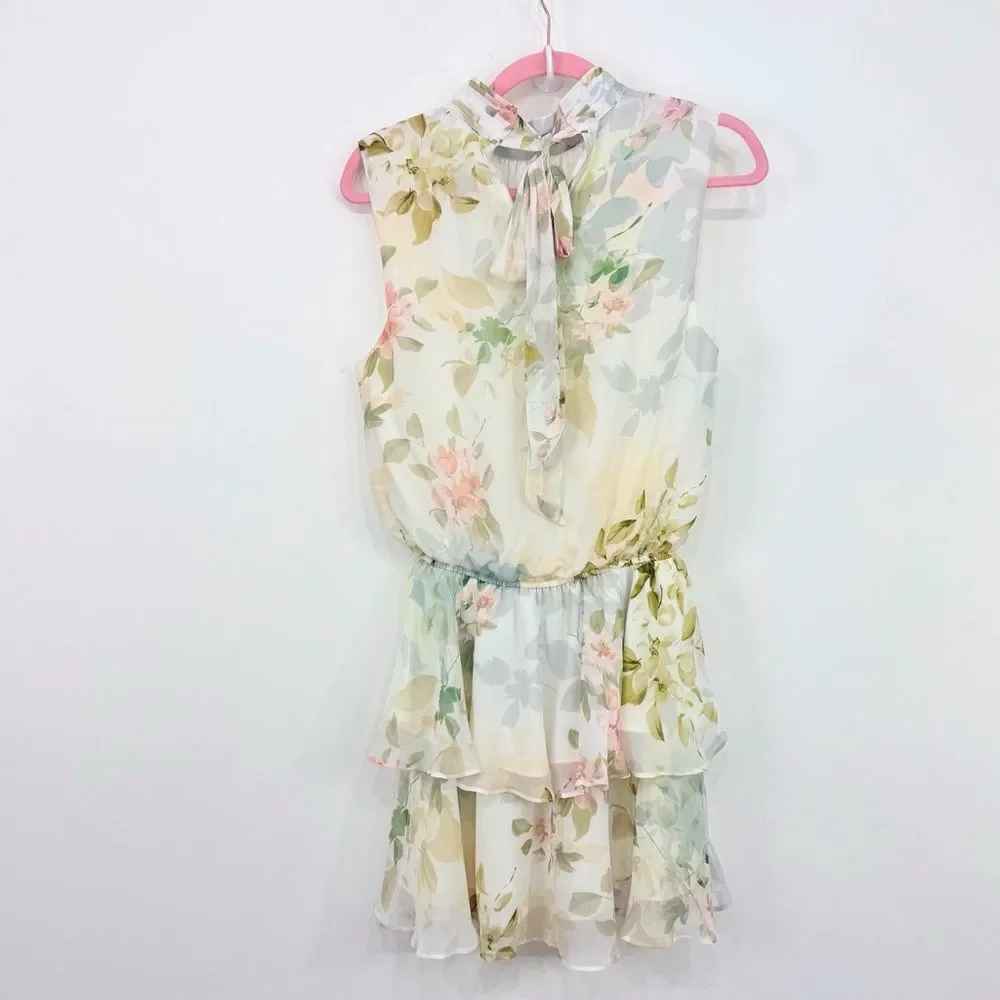 Yumi Kim KISS ME Dress in Honeymoon Ivory Floral Tiered Ruffle Skirt Dress - Picture 7 of 16